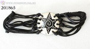 Амулет-феничка №27 Улитка в Пентограмме 5 нитей бело-коричневая