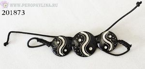 Амулет-феничка Инь-Ян Коричневый кость/1шт