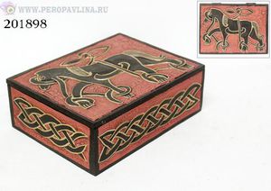 Шкатулка Конь 19,5*7*15см крас фон дерево/40шт
