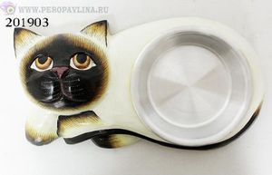 Миска д/дом_животных Кошка/Собака д13см крем_кор