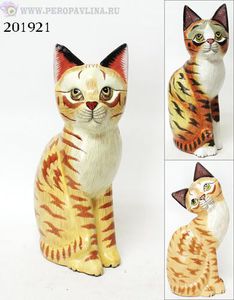 Кошка желто-рыжая 15*31см асс дерево/1шт