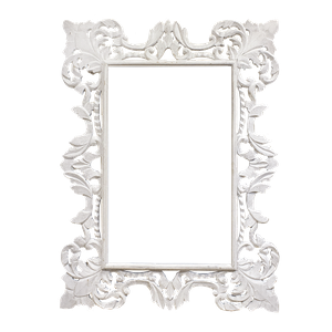 Рама резная для зеркала Моцарт 90х120 см inside 52х82 см White