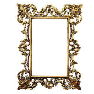 Рама резная для зеркала Моцарт 90х120 см inside 52х82 см Antic Gold