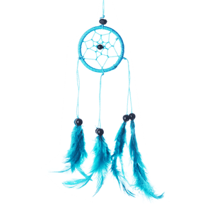 Ловец снов 6х27 см с перьями голубая в ассортименте