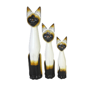 Кошки Семья 50,40,30 см бело-чёрно-коричневые албезия