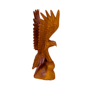 Орел на камне 20х40 см резьба коричневый суар