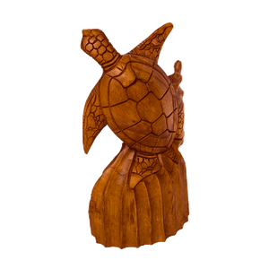 Черепаха на коралле 16х30см коричневая
