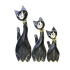 Кошки с бантиком Семья 50,40,30 см черные с белым албезия