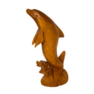 Дельфин на коралле 30 см резьба коричневый суар