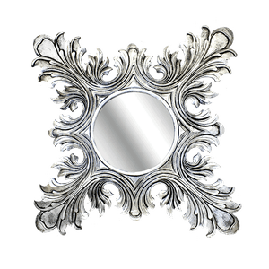 Рама резная для зеркала Версаль 110х110 см inside 48х48 см Antic Silver