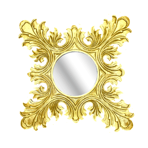Рама резная для зеркала Версаль 110х110 см inside 48х48 см White Gold
