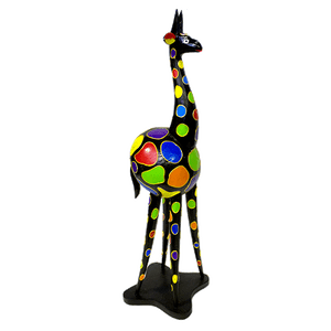 Копилка Жираф 55 см черный с цветными пятнами албезия кокос