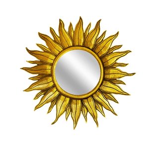 Рама резная для зеркала Солнце 80х80 см inside 30х30 см античное золото