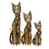 Кошки Семья 50,40,30 см ожерелье инкрустация камнями цветочный узор роспись мазками коричневые