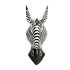 Маска настенная Зебра 30 см черно-белая албезия