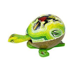 Черепашка 12 см качающая голова Геккон зеленая австралийская мозаика в ассортименте кокос
