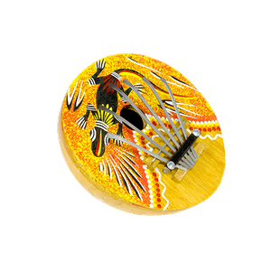 Калимба музыкальный инструмент 14 см Геккон в огненных тонах в ассортименте кокос