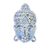 Маска настенная Будда 33 см Blue White Wash резьба албезия