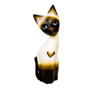 Кошечка Сиамская 25 см бело-черно-коричневая албезия