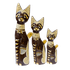 Кошки Семья 50,40,30 см инкрустация ракушками ожерелье полоски роспись коричневые