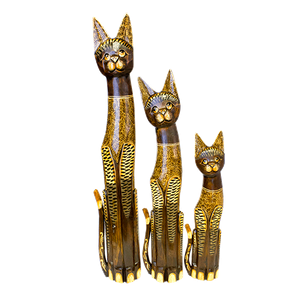 Кошки Семья 100,80,60 см Полоски роспись узор на хвосте коричневые