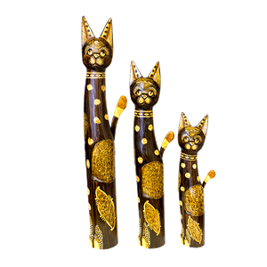 Кошки Семья 100,80,60 см ожерелье роспись роспись мазками коричневые