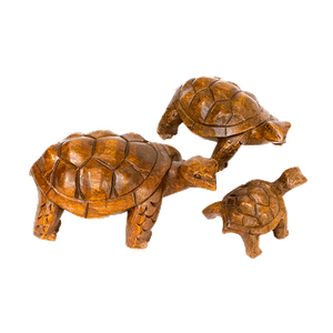 Черепахи Семья 20,15,10 см резьба коричневые суар