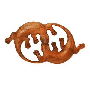 Панно Два Геккона 25 см бесконечность резьба коричневое суар