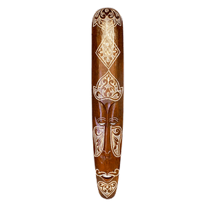 Маска настенная Тотем 100 см растительный орнамент ромбы коричневая албезия