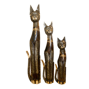 Кошки Семья 100,80,60 см ожерелье цветок роспись роспись мазками коричневые