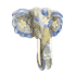 Маска настенная Слон 38х40 см Три цветка серо-голубая с золотом албезия