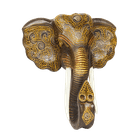 Маска настенная Слон 38х40 см Восточный орнамент коричневая с золотом албезия