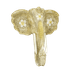 Маска настенная Слон 38х40 см Три цветка серо-бежевая с золотом албезия