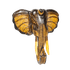 Маска настенная Слон 38х40 см хобот охра коричневая албезия