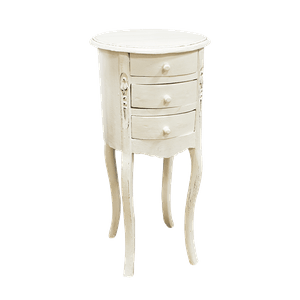 Тумбочка столик с тремя ящиками 35х70 см White Wash махагон