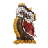 Панно Сова 30 см красные крылья инкрустация мозаикой албезия