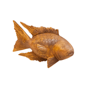 Рыбка резная 15 см резьба коричневая суар