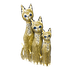 Кошки с галстуком Семья 50,40,30 см инкрустация камешками роспись мазками карамельные