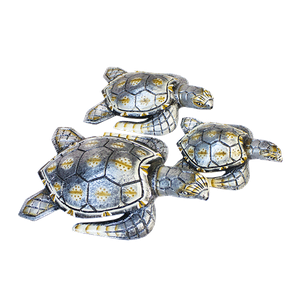 Черепахи Семья 25,20,15 см панцырь серебро серебрянные албезия