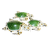 Черепахи Семья 25,20,15 см панцырь зеленый роспись мазками белые албезия