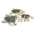 Черепахи Семья 25,20,15 см панцырь черный роспись мазками белые албезия