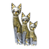Кошки Семья 50,40,30 см ожерелье стразы серебряно-золотые с черным