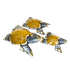 Черепахи Семья 25,20,15 см панцырь рыжий распись мазками серебрянные албезия