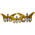 Бабочки Набор 3 шт  27,24,18 см Плюмерия бежево-коричневые албезия