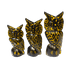 Совы на пеньке Семья 20,17,15 см роспись желтым коричневые албезия