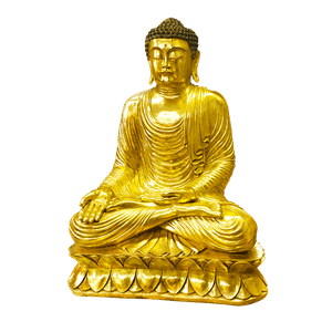 Будда в позе лотоса  65х90 см античное золото