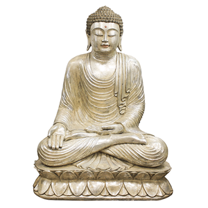 Будда в позе лотоса  65х90 см античное серебро