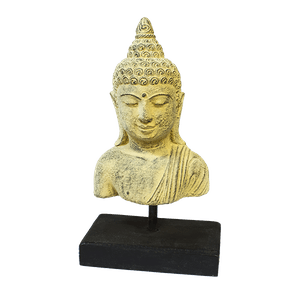 Бюст Будды  на подставке 15х26 см под старый камень
