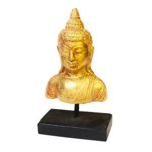 Бюст Будды  на подставке 15х26 см красное золото