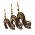 Кошки Хвост трубой Набор 3 шт 33,30,23 см роспись мазками коричневые